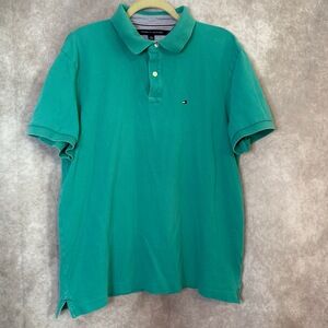 2016 Tommy‎ Hilfiger Custom Fit 100% Cotton Polo Teal Mens XL